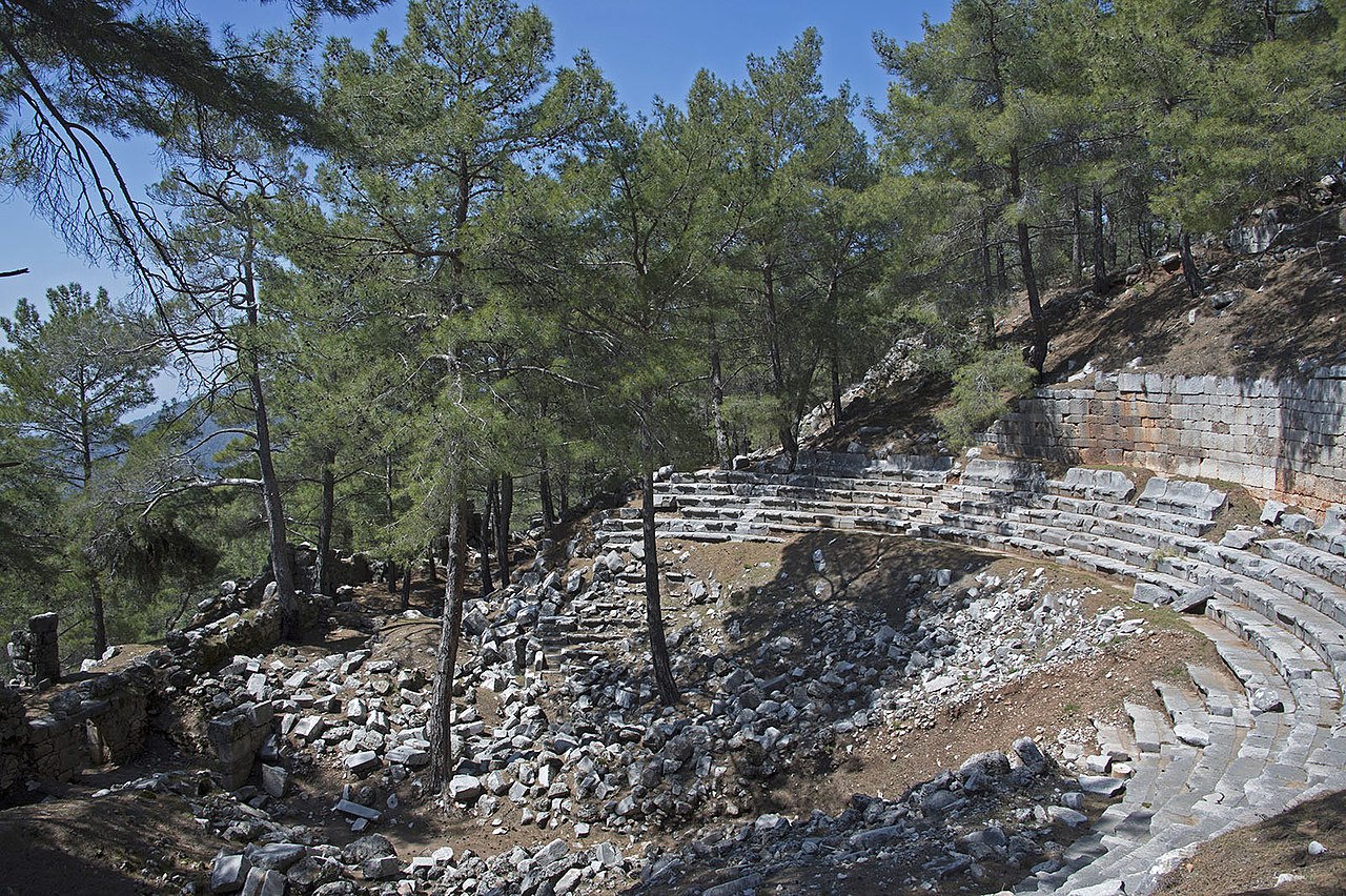 The theater of Kadyanda Ancient City and pine forests, Fethiye.