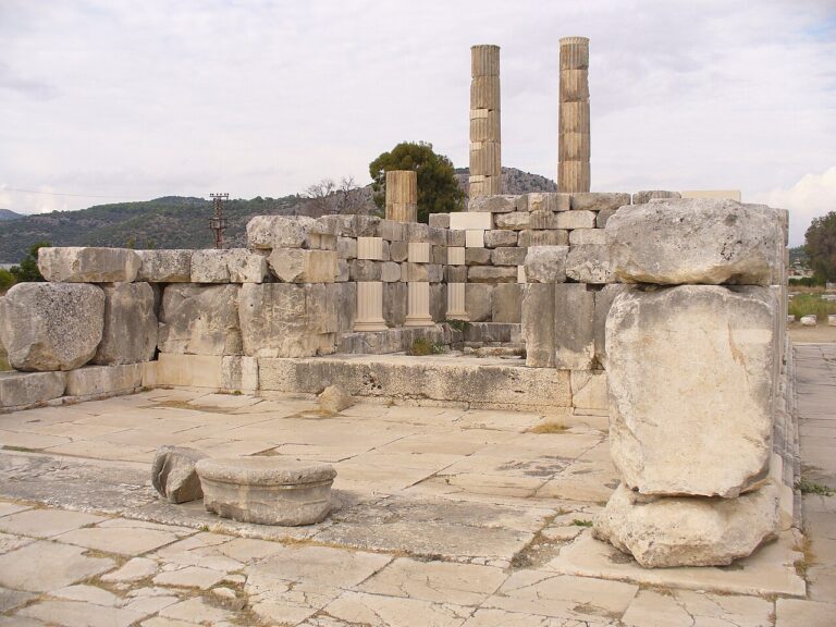The temples of Letoon Ancient City: Leto, Apollo, Artemis, Seydikemer.