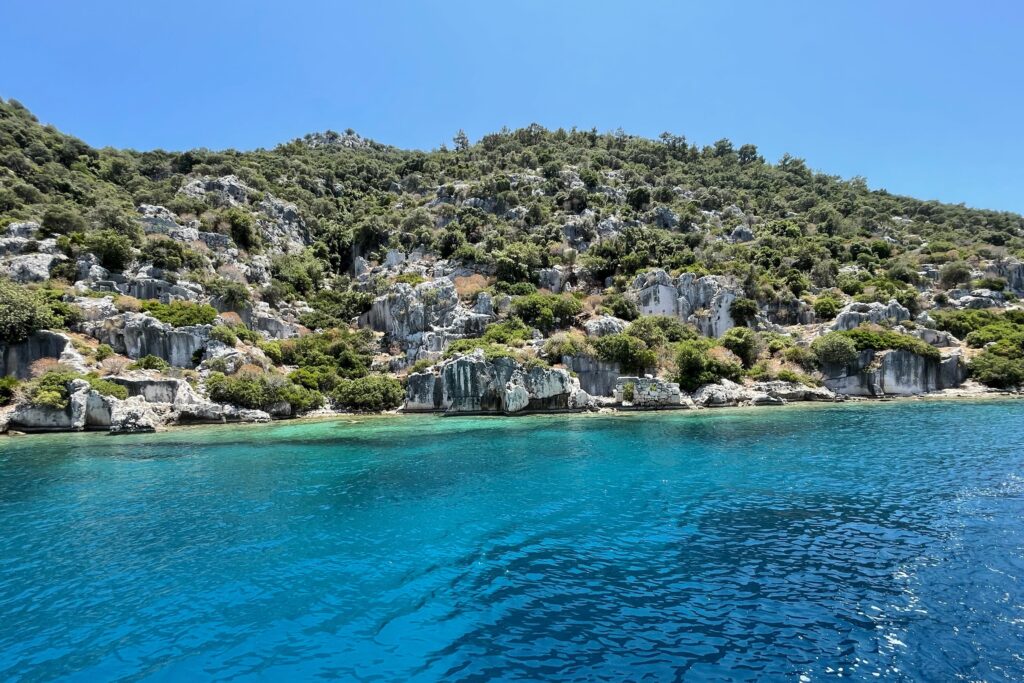 The Lycian Way trail marker, the shores of the Land of Light, and ancient settlements under the guidance of Kate Clow.