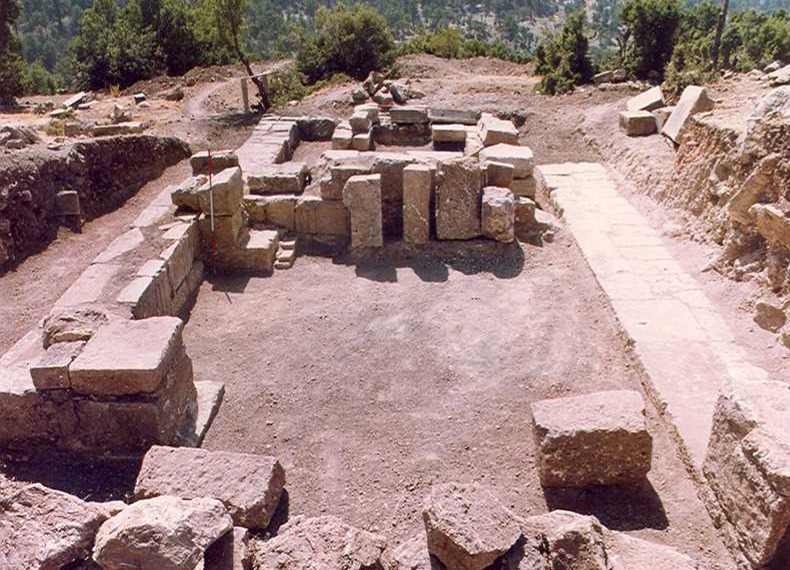 The fortification walls and kermes oak thickets of Boubon Ancient City located on Dikmen Tepe near İbecik Village.