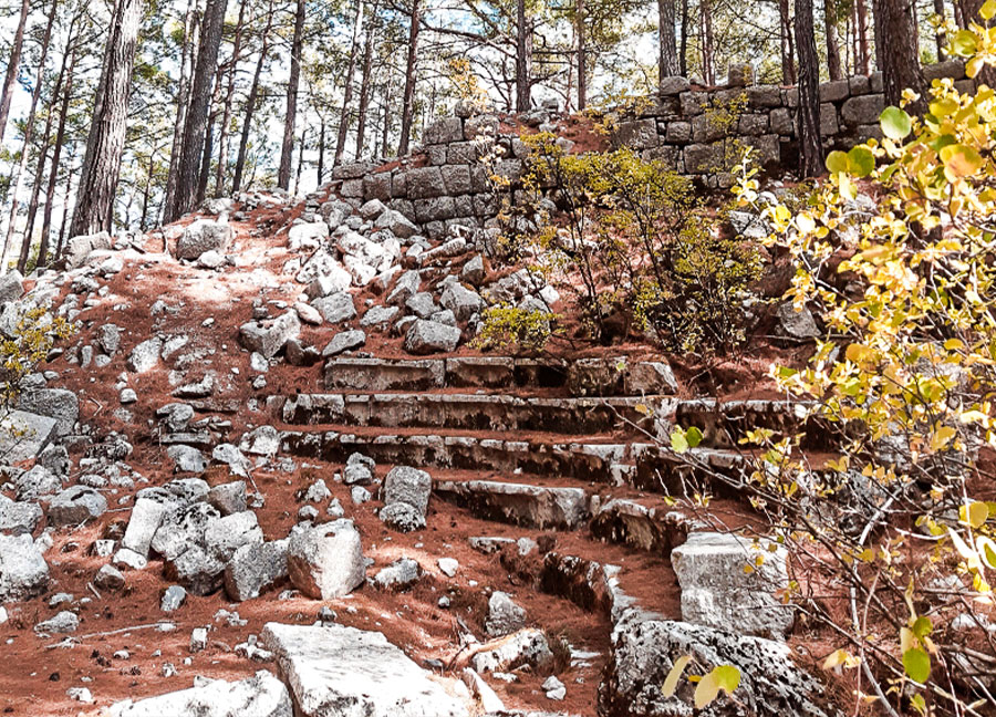 The ruins of the old arena of Idebessos Ancient City.