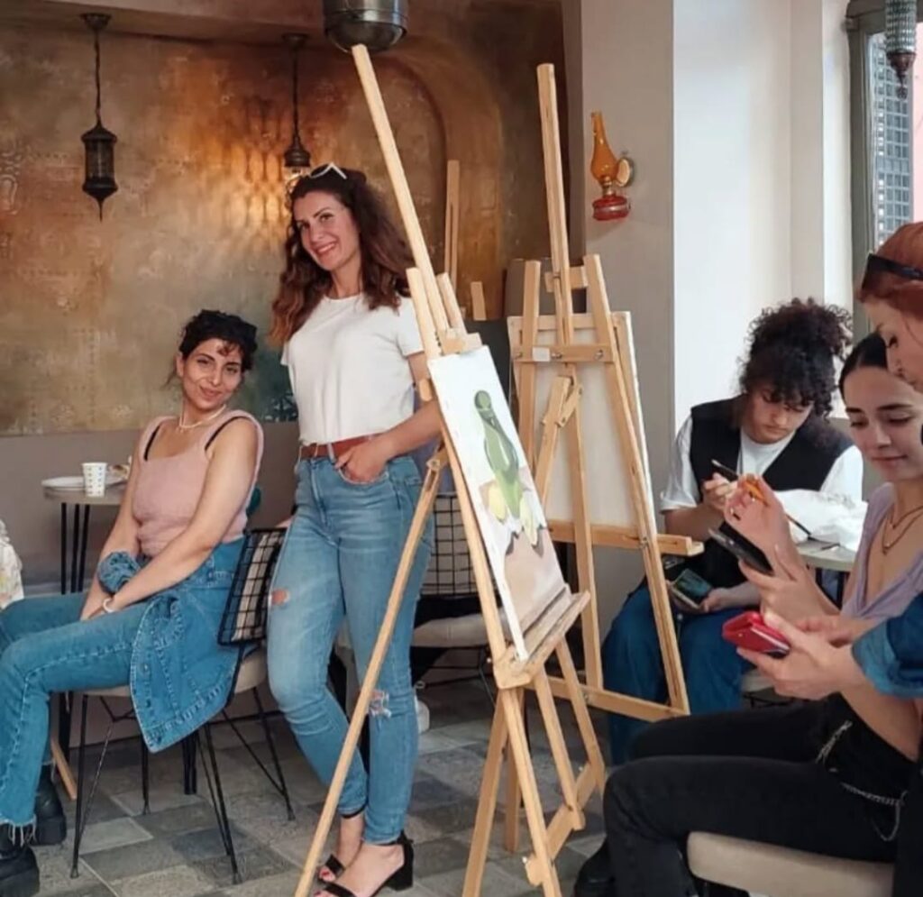 Lycian cultural heritage projects: artists painting at a Lycian Art Movement workshop